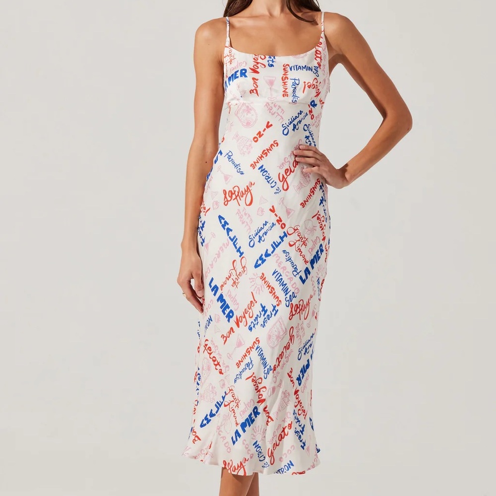 NWT ASTR Multicolor Graphic Midi Dress